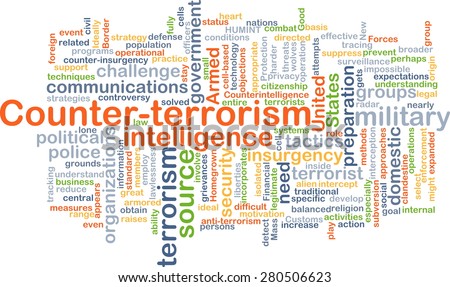Background concept wordcloud illustration of counter-terrorism Foto stock © 