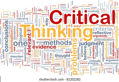Background concept wordcloud illustration of critical thinking strategy