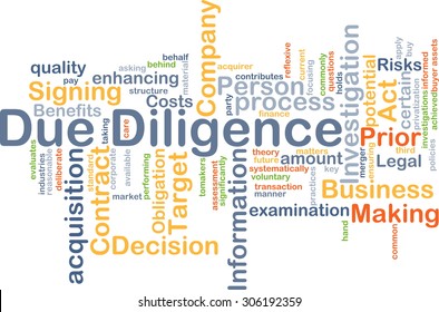 Background Concept Wordcloud Illustration Of Due Diligence