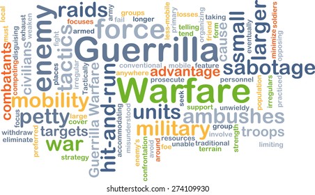 Background Concept Wordcloud Illustration Of Guerrilla Warfare