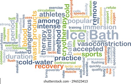 Background concept wordcloud illustration of ice bath