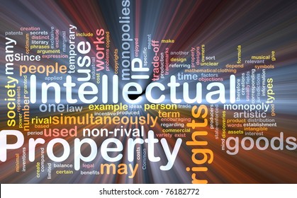 Background Concept Wordcloud Illustration Of Intellectual Property Glowing Light