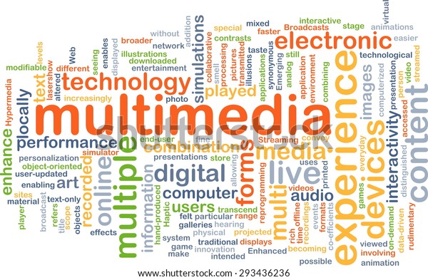 Background concept wordcloud illustration of multimedia