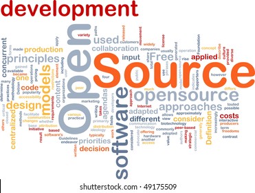 Background Concept Wordcloud Illustration Of Open Source License