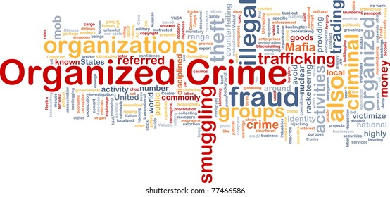 Background Concept Wordcloud Illustration Of Organized Crime