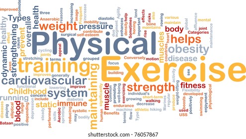 Background concept wordcloud illustration of physical exercise