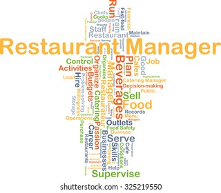 Background Concept Wordcloud Illustration Of Restaurant Manager