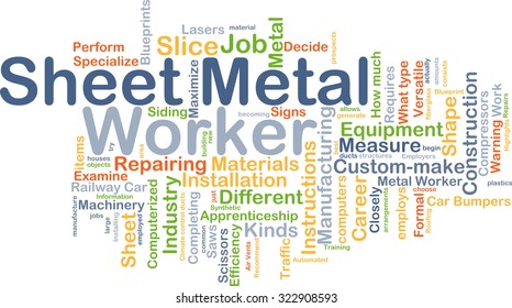 Background Concept Wordcloud Illustration Of Sheet Metal Worker