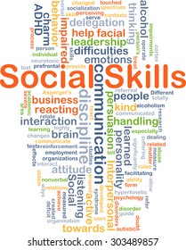 Background Concept Wordcloud Illustration Of Social Skills