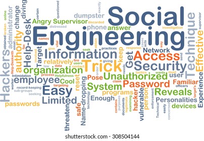 Background Concept Wordcloud Illustration Of Social Engineering