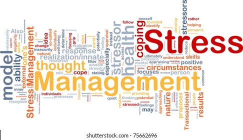 Background concept wordcloud illustration of stress management
