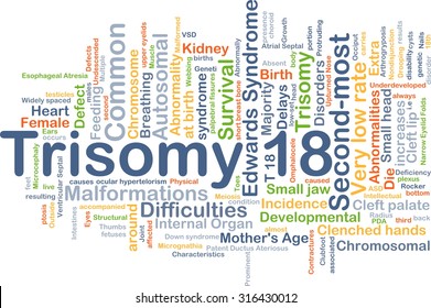 Background Concept Wordcloud Illustration Of Trisomy 18