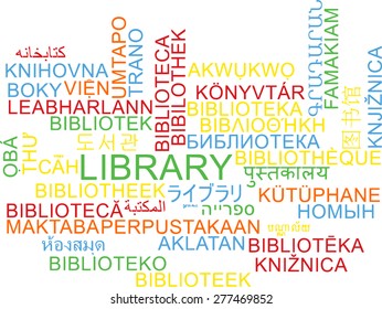 Background concept wordcloud multilanguage international many language illustration of library