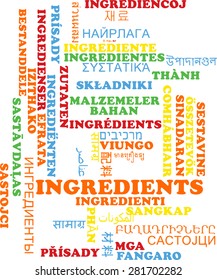 Background concept wordcloud multilanguage international many language illustration of ingredients