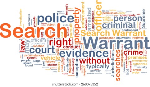 Background Concept Wordcloud Of Search Warrant
