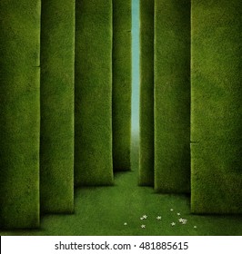 Background for Conceptual illustration with green maze