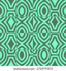 The background with crystal and elliptical patterns forms a neat and illusionary motif. This is a Green Version