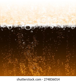 Background Dark Beer With Foam And Bubbles