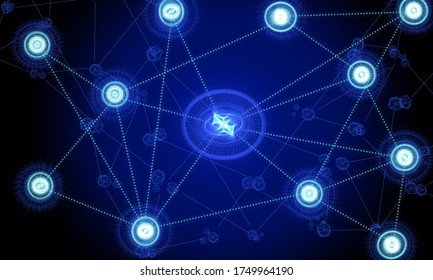 background of a data transmission network, webservice, information technology, receiving data, interconnected, database, internet, intranet.