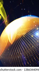 Background design abstract forms and planets on the subject of science.  Explosion of stars in space. Fantastic galaxy in the universe. Planets in distant solar system in space. Illustration from NASA