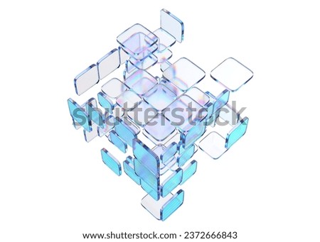Background design, abstract geometric blocks, 3d render. 3D Illustration