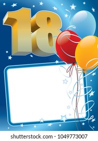 Background with design elements the poster or invitation for the eighteenth anniversary