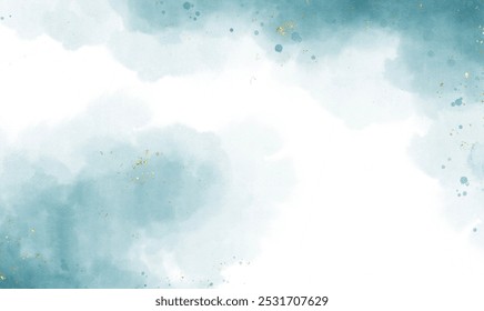 background design with paint brush Teal turquoise marbled alcohol ink drawing effect with abstract navy blue ink waves and golden splashes elegant card design for birthday invite or wedding - Powered by Shutterstock