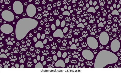 Background dog footprints cartoon style full frame