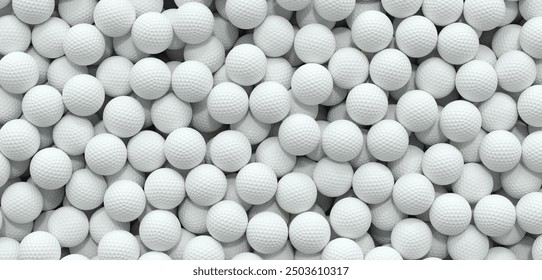 background filled with white golf balls - 3D rendering - Powered by Shutterstock