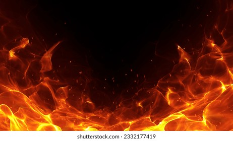 Background of flames blazing from below