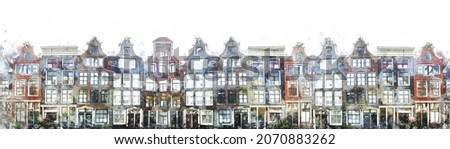 Similar – Image, Stock Photo Beautiful Architecture Of Dutch Houses On Amsterdam Canal In Autumn