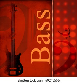 Background with guitar in red tone