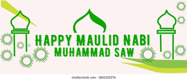 Background Happy Maulid Nabi Muhammad Saw With A Simple Design