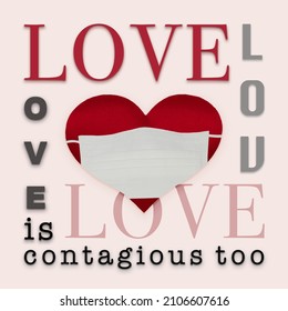 Background With Heart And  Idea That Love Is Contagious Too.  Wallpaper, Flyers, Invitation, Posters, Brochure, Banners,3D