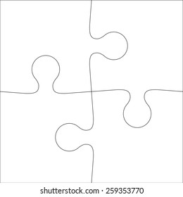 Background Illustration Jigsaw Puzzle Four Pieces Stock Illustration ...