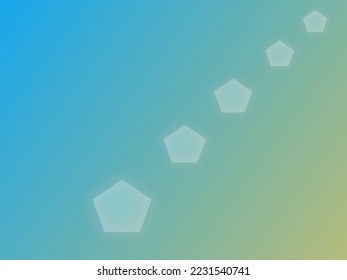 Background image blue sea  gradient and Pentagon