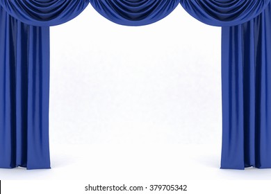 Background Image Blue Silk Stage Curtain Stock Illustration 379705357 ...