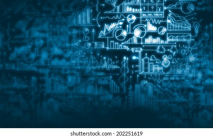 Background image with business sketch and strategy drawings - Shutterstock ID 202251619