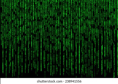 Background image of falling green computer binary code