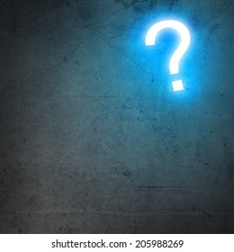 Background image with question mark on cement wall