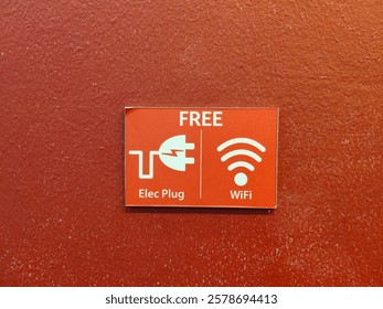 The background image is red and has Wi-Fi and a charger. Simple but beautiful.