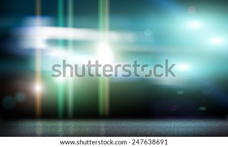 Background image with stage blurred lights and beams