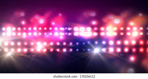 Background image of stage in color lights Stock Illustration