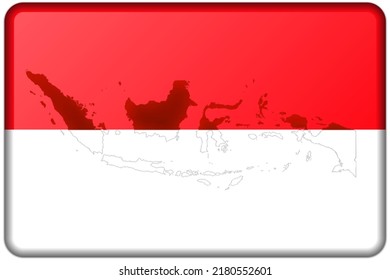 The background of the Indonesian flag is red and white, with the motif of the Indonesian archipelago 
