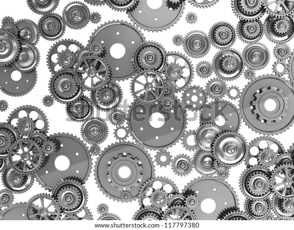 Background Industrial Gears 3d Image Stock Illustration 117797380