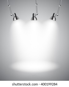 Background with Lighting Lamp. Empty Space for Your Text or Object. 