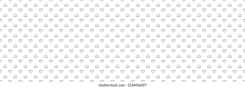 Background with many hearts. Seamless pattern. Texture for banner, flyer or poster. Valentine's day. Black and white illustration