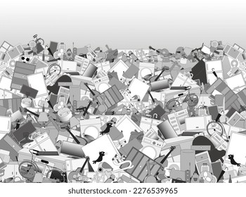 It is a background material for illustrations using a large amount of garbage.