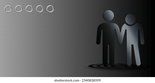 Background with Mental Disability icon, Horizontal Gradient, Unique Design, People Figure
