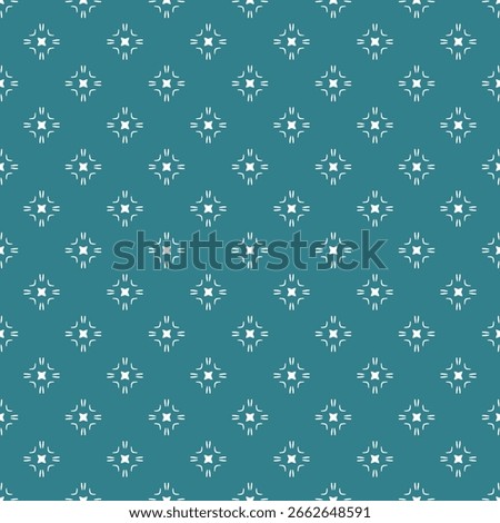 Background of modern seamless pattern in Transformative Teal color. Elegant wallpaper design. Simple Geometric patterns. Use for home interior decor, fabric print, decorative backdrop with classic bg